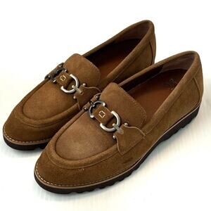 Donald J. Pliner clio Moc Toe Loafer HPCLIOCS suede saddle colored slip in sz 8